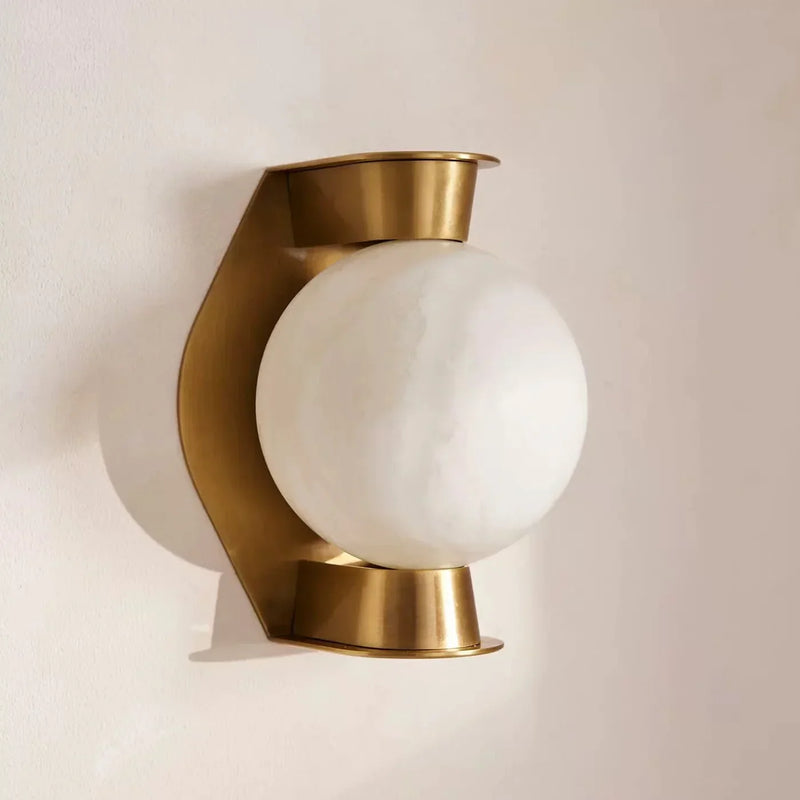 BRANZA ALABASTER GLOBE WALL SCONCE 11"H