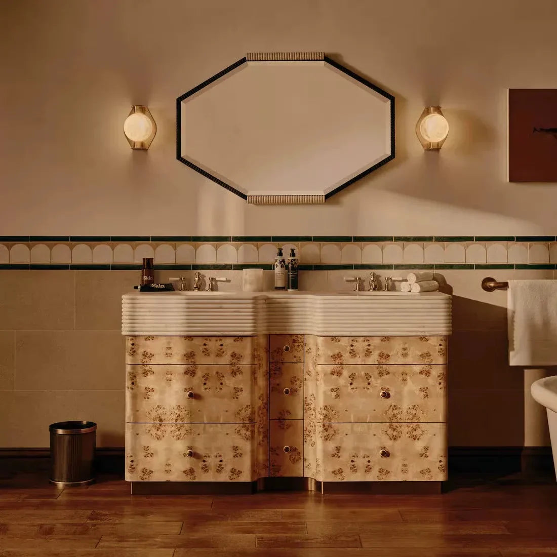 BRANZA ALABASTER GLOBE WALL SCONCE 11"H