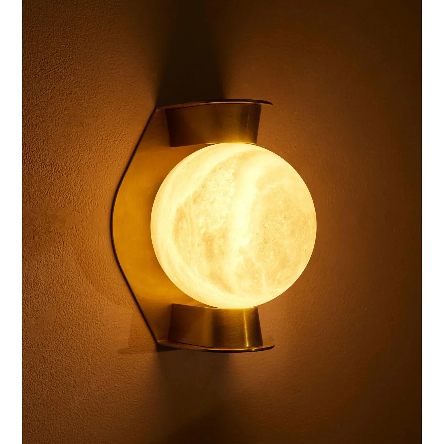 BRANZA ALABASTER GLOBE WALL SCONCE 11"H