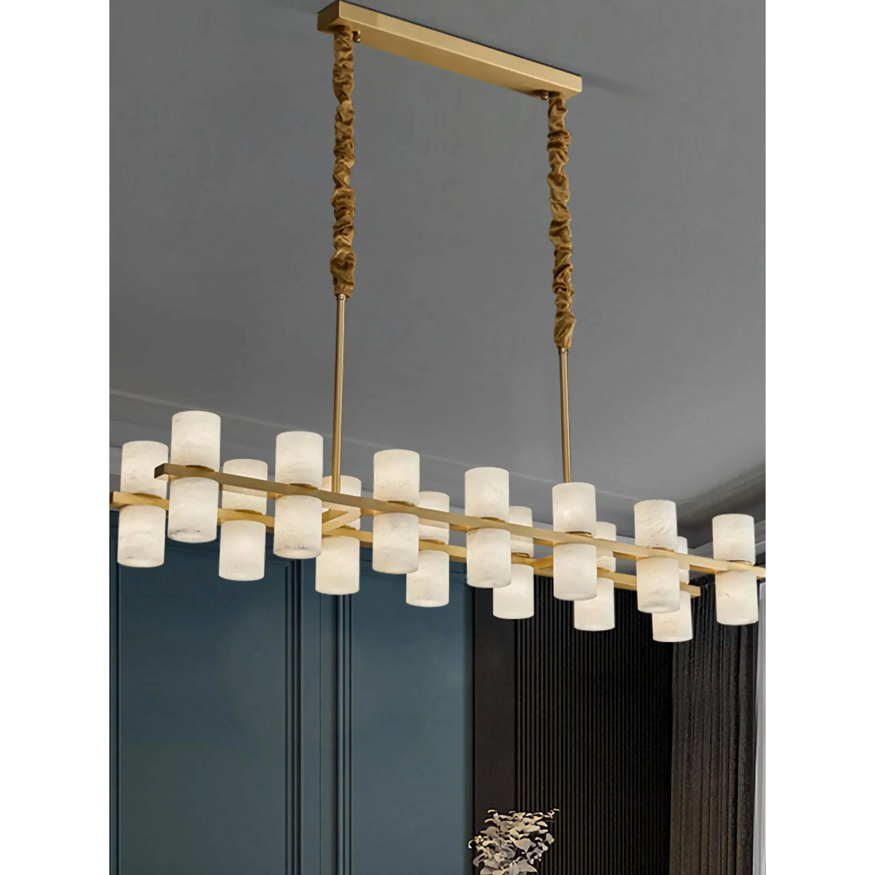 CAURIS ALABASTER LINEAR CHANDELIER 33.5" 39.4" 47.2"L