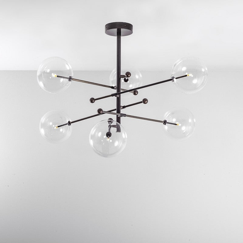 Aero Vertical Glass Globe Chandelier 6 - Light 55.63"
