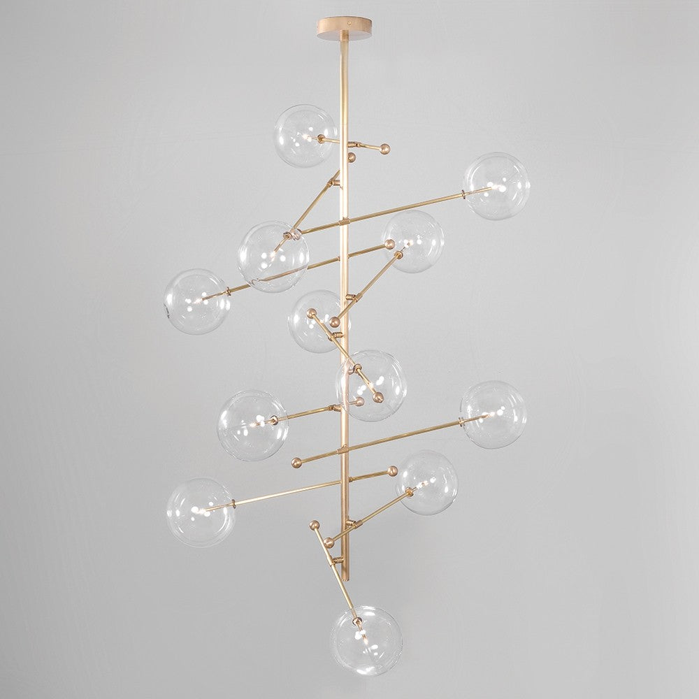 Aero 12-Light Modern Brass Chandelier