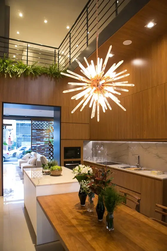 Modern Crystal Quartz Chandelier Barcelona