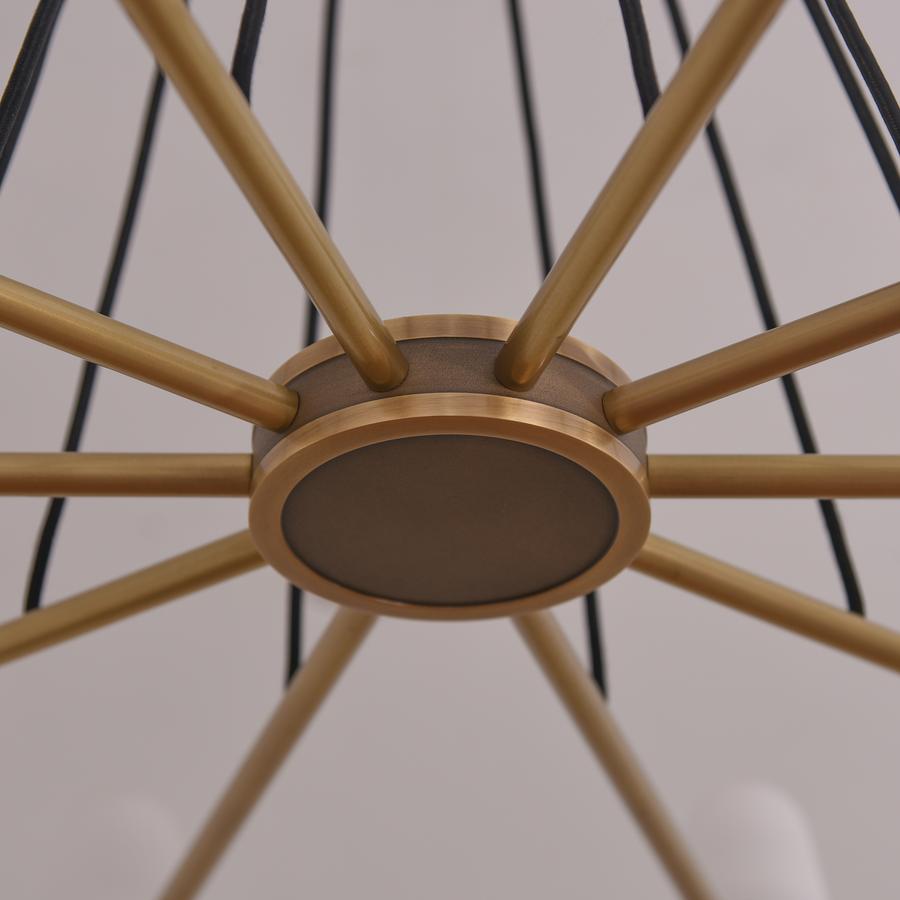 White Ceramics Round Chandelier 44", 10-lights