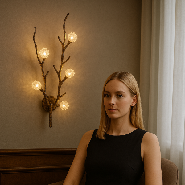 White Quartz Branch Wall Sconce