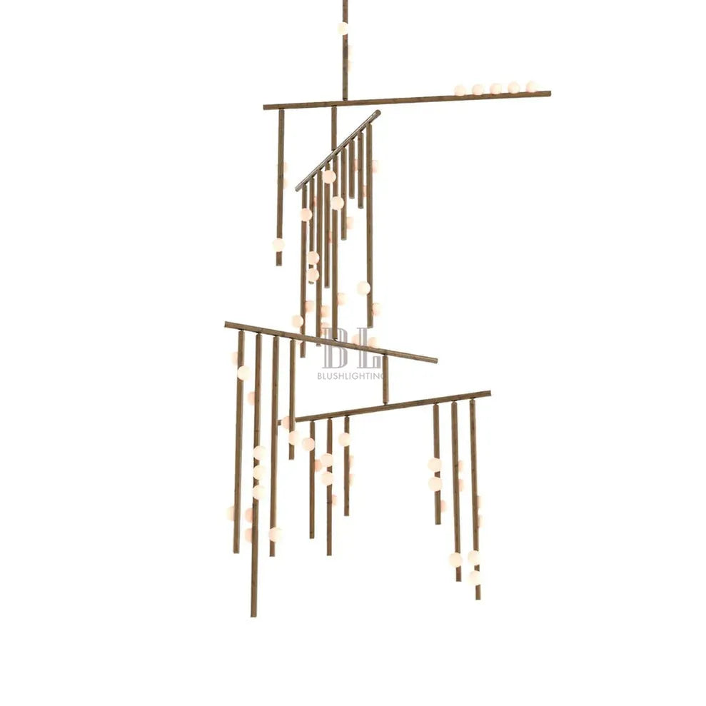 Brass Drop System Chandelier