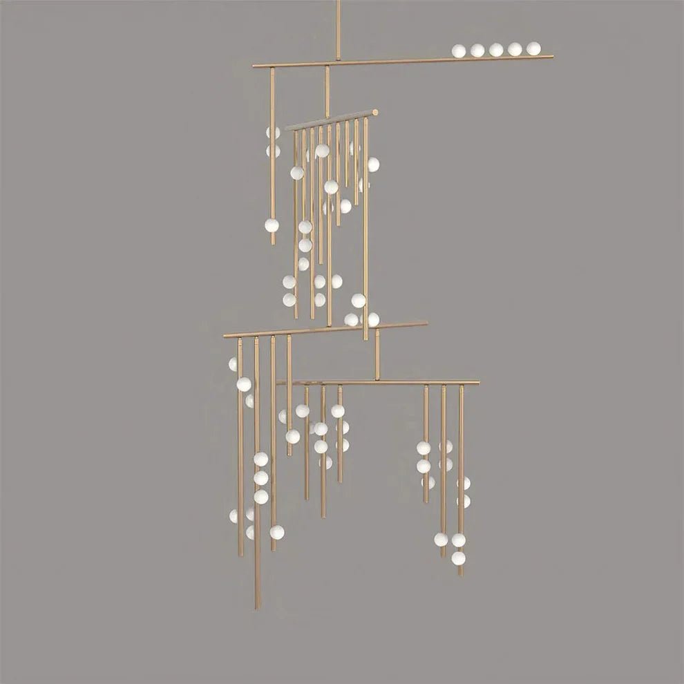 Brass Drop System Chandelier