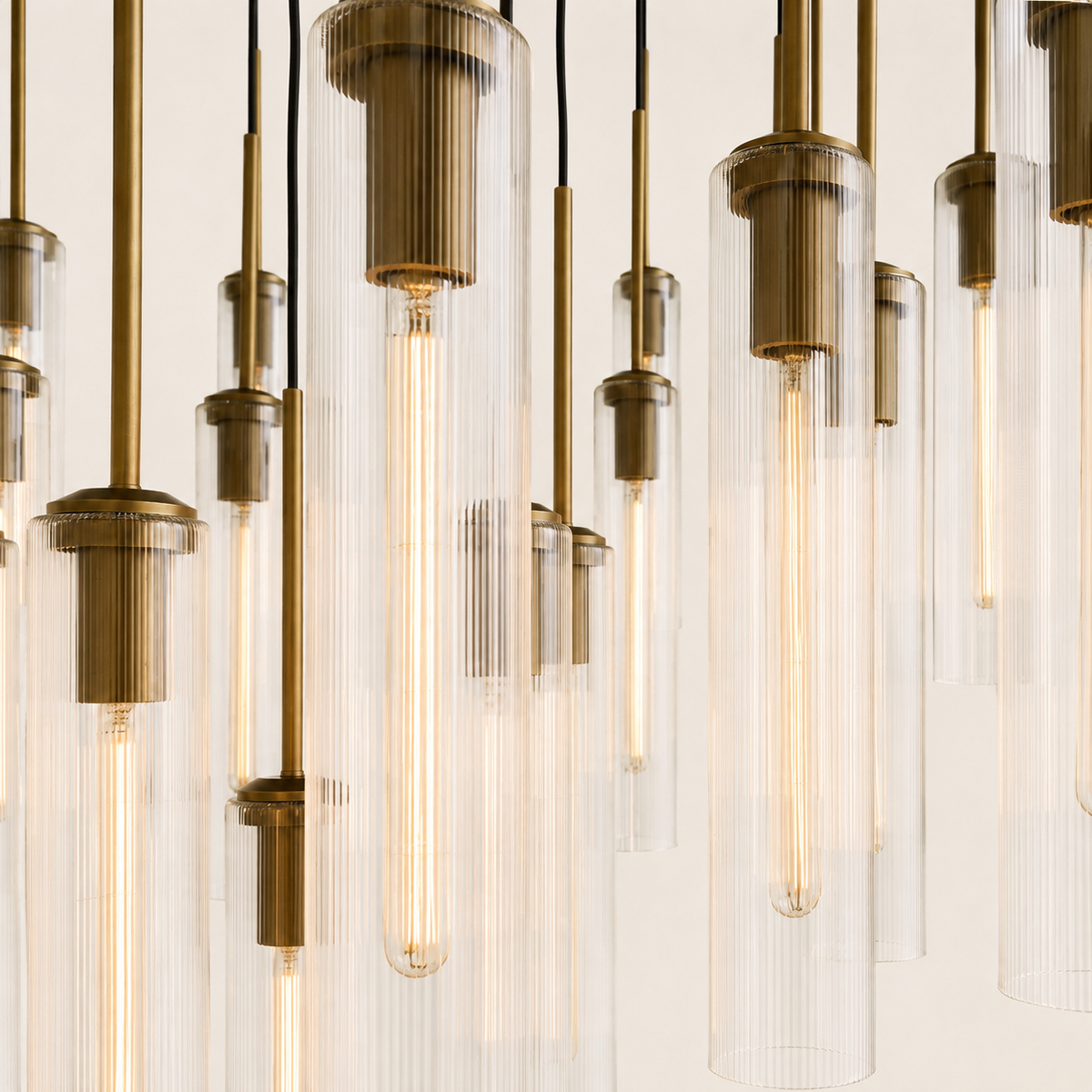 Verina Fluted Glass Round Chandelier