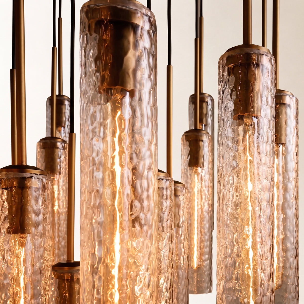Verina Hammered Glass Round Chandelier
