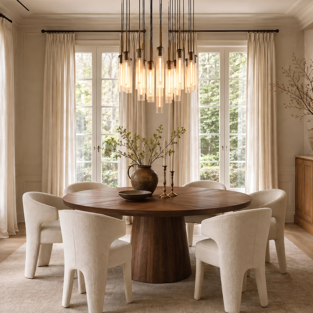 Verina Fluted Glass Round Chandelier