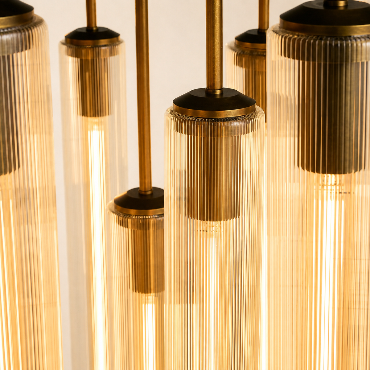 Verina Fluted Glass Round Chandelier