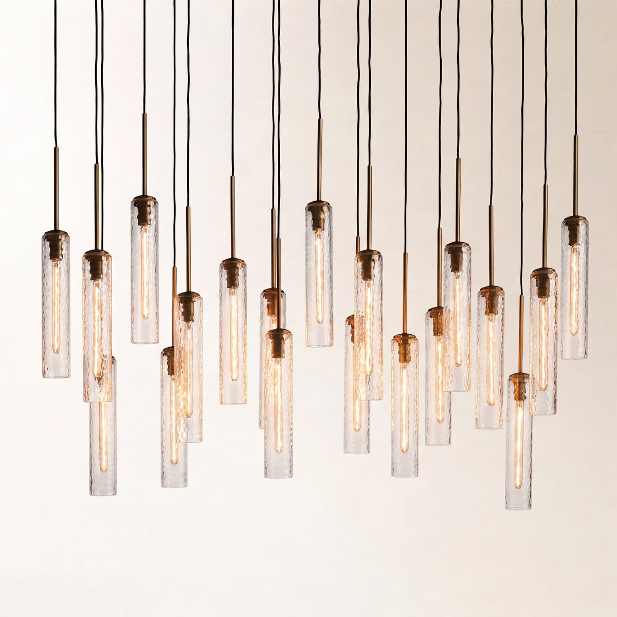 Verina Linear Hammered Glass Chandelier