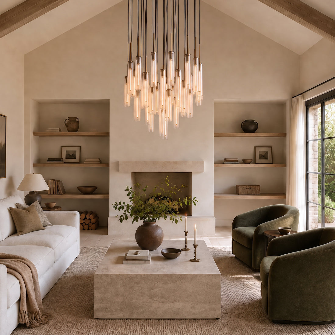 Verina Fluted Glass Round Chandelier