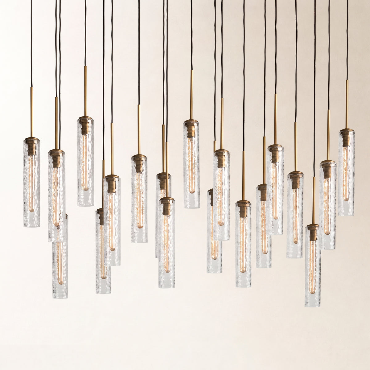 Verina Linear Hammered Glass Chandelier