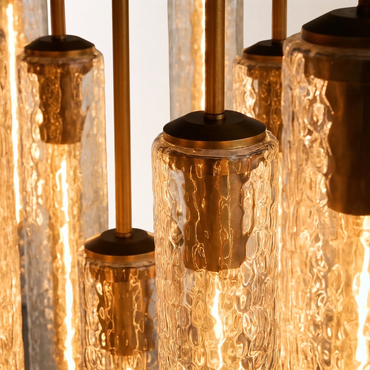 Verina Hammered Glass Round Chandelier