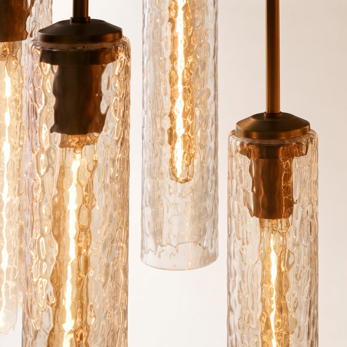 Verina Linear Hammered Glass Chandelier