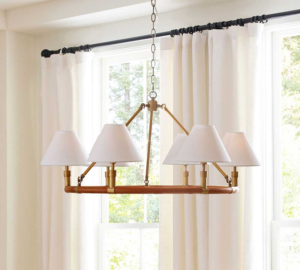 Chambers Leather Round Chandelier (36")