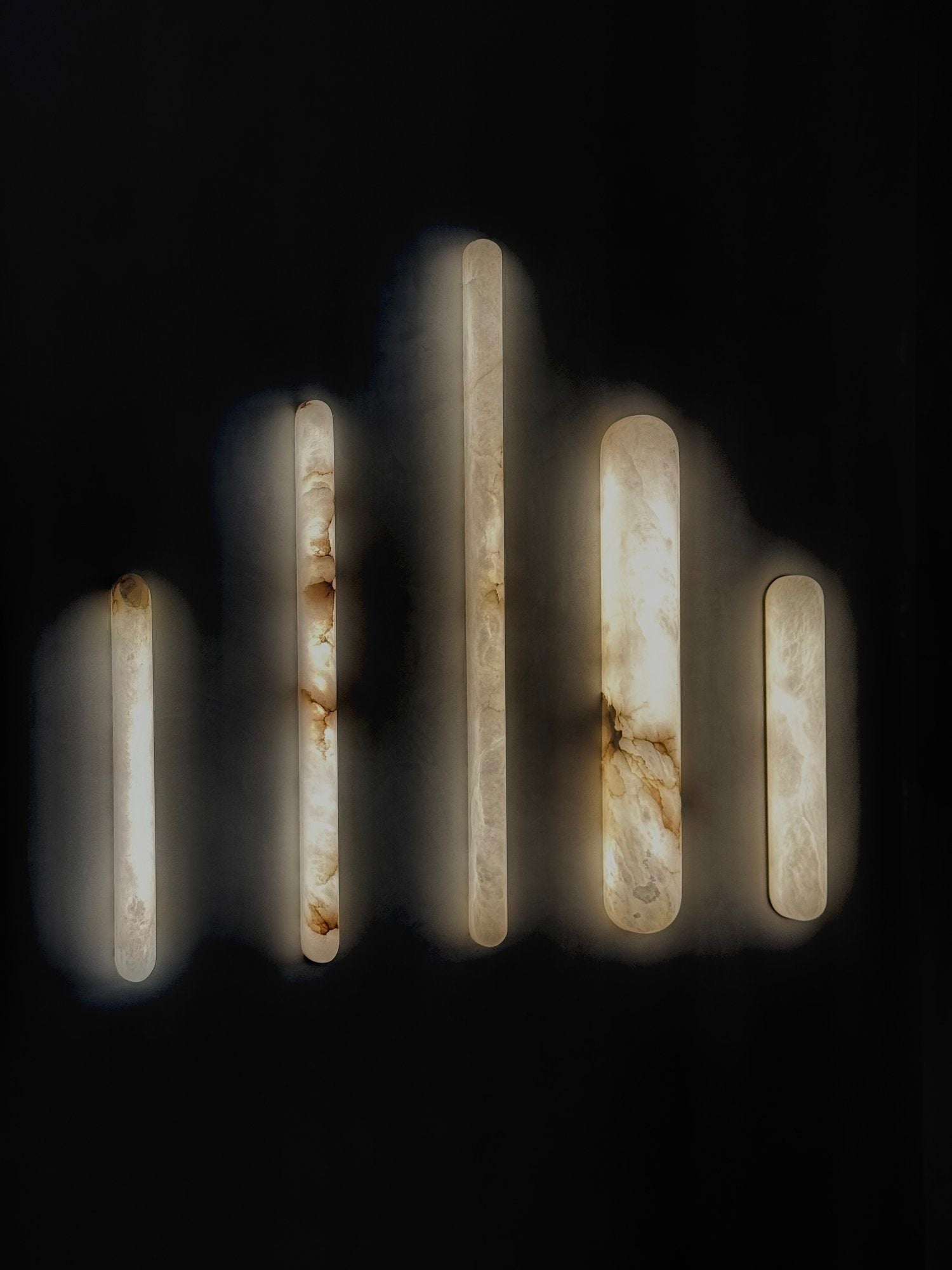 Alabaster Tubular Wide Wall Light, 45cm