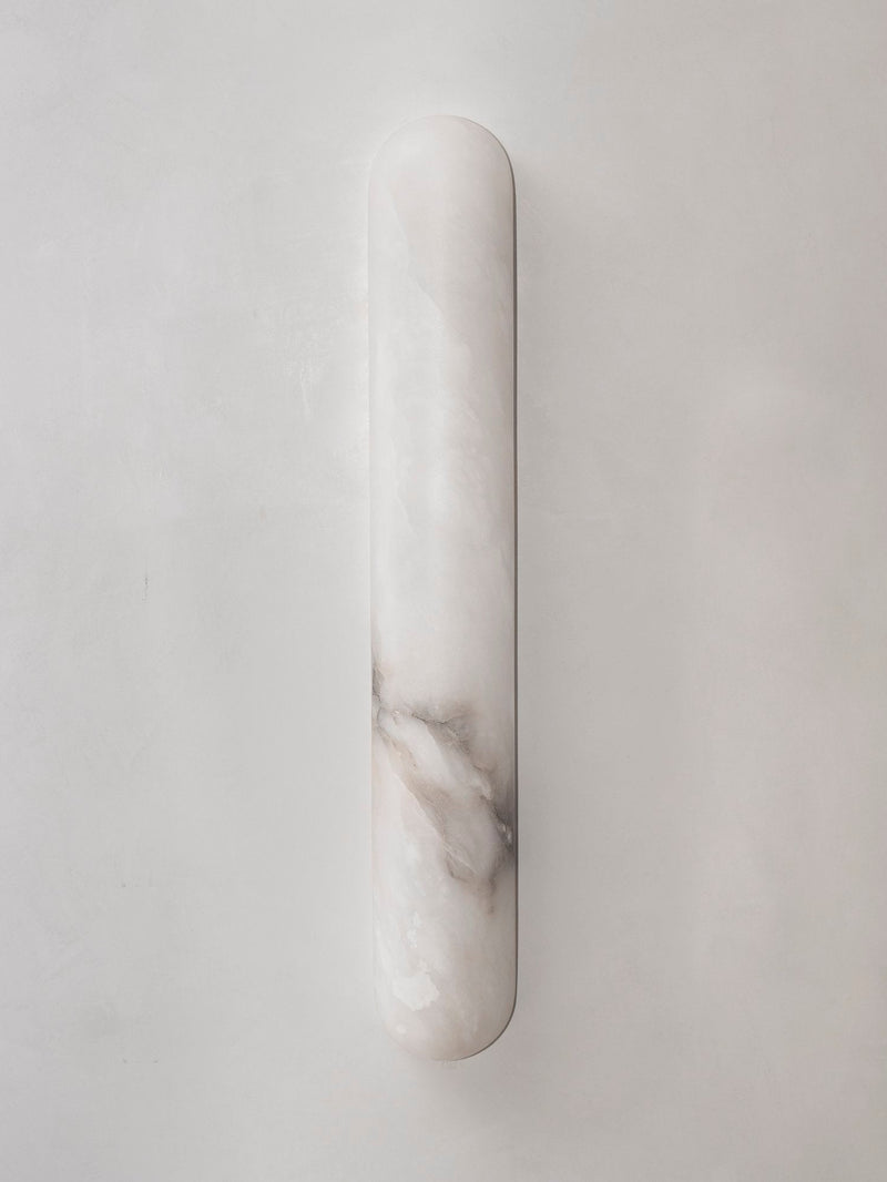 Alabaster Tubular Wide Wall Light, 65cm