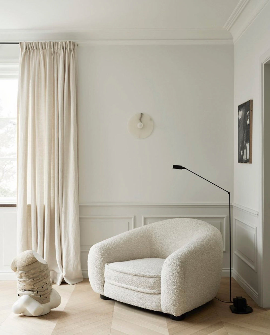 Alba Simple Alabaster Wall Light, 28cm