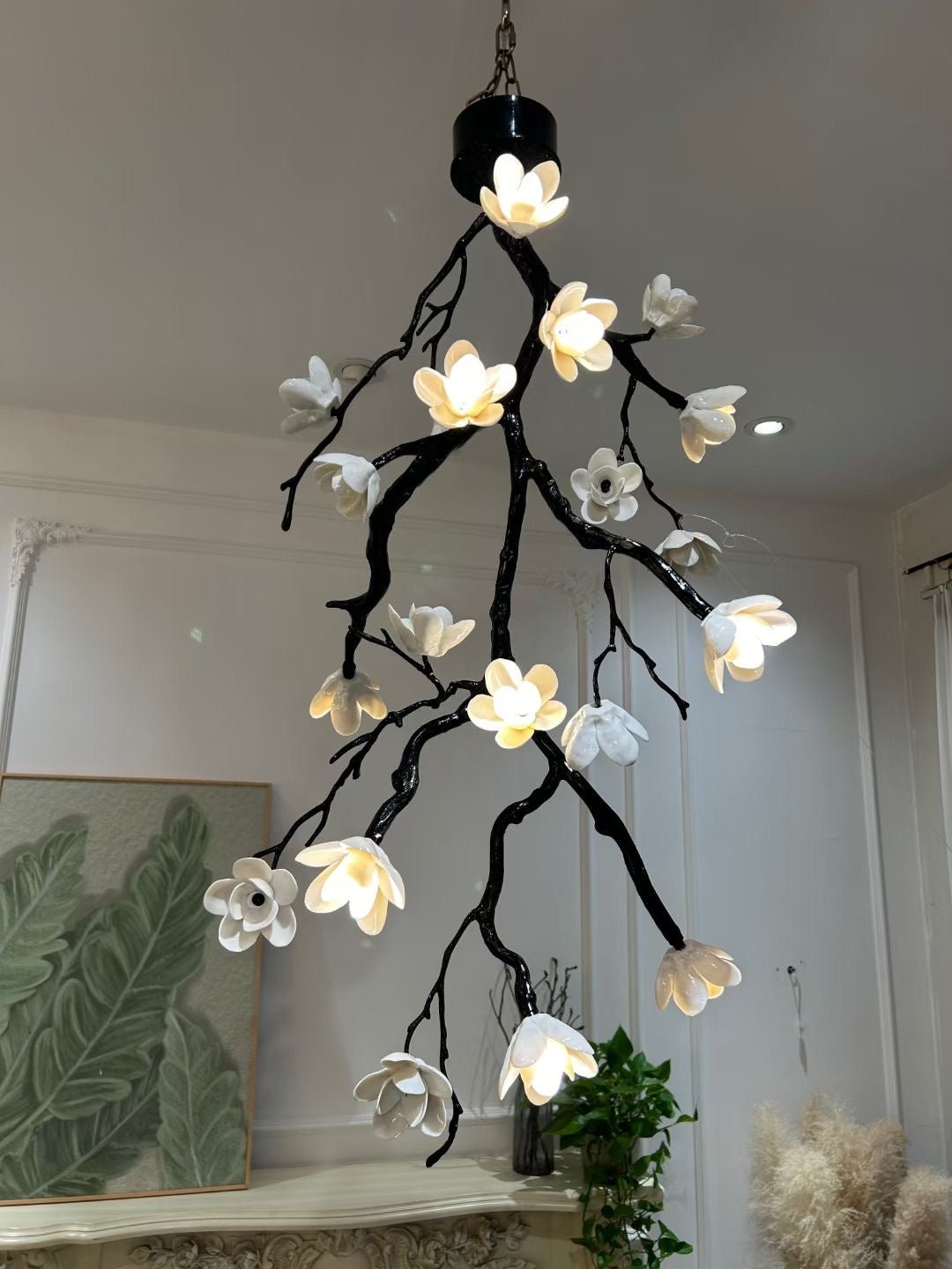 Large Long Branch Flower Chandelier