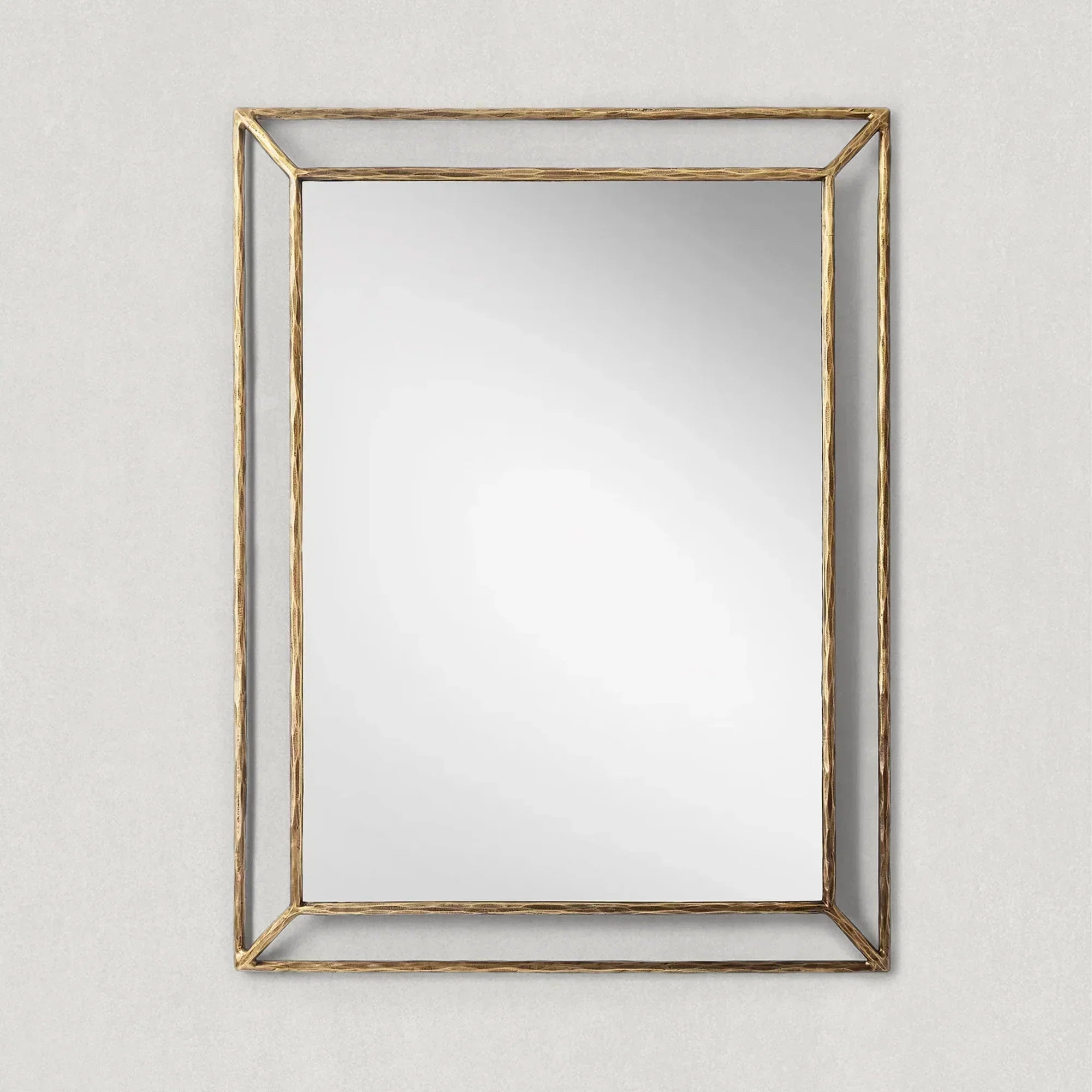 Hand-Forged Metal Open Beveled Mirror