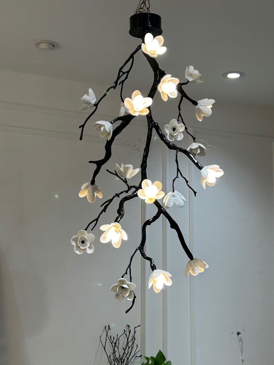 Large Long Branch Flower Chandelier