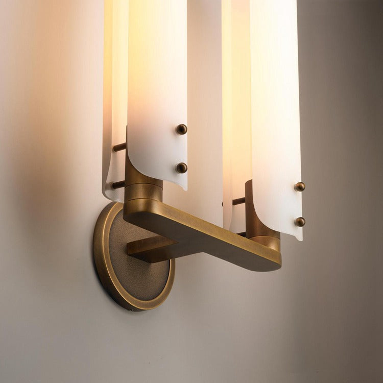 Ale White Shade 2-Head Wall Sconce 16"H