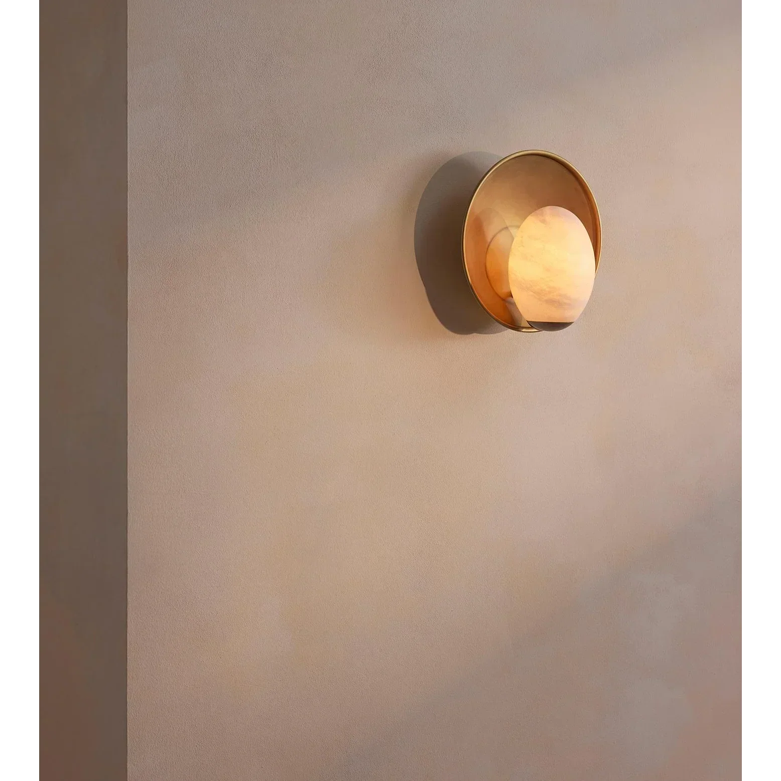 EGG ALABASTER SCONCES 14.6"H