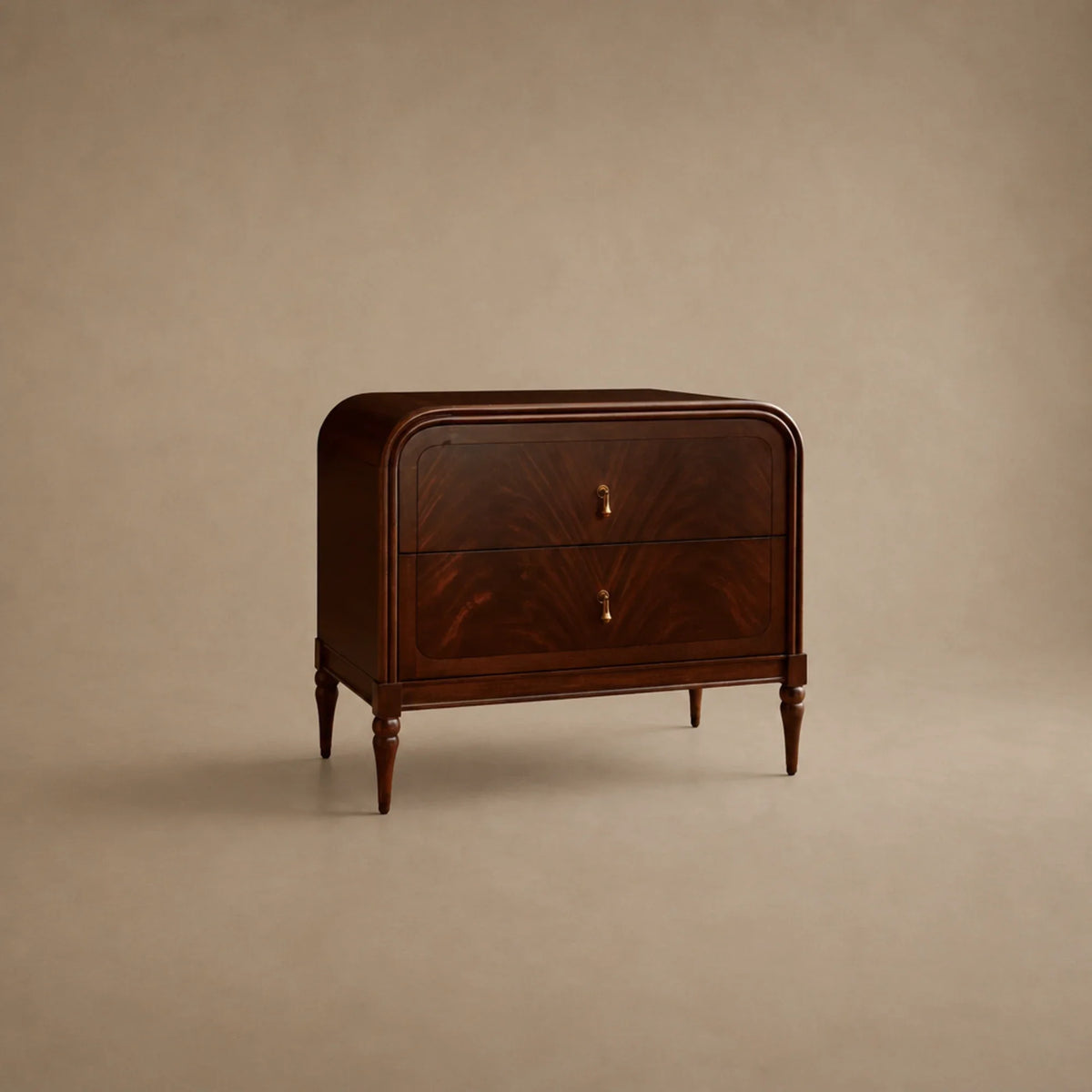 Frances Mahogany Wood 2-Drawer Nightstand