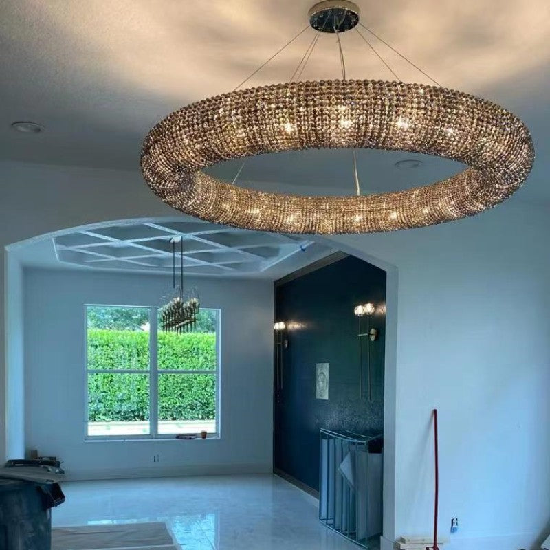 Halo Round Chandelier 45" Custom