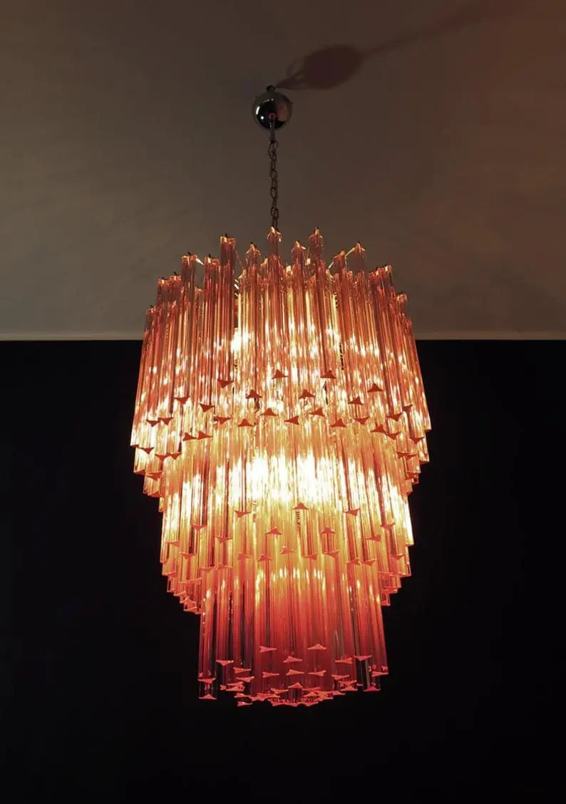 Murano Chandelier – 184 prisms – Pink