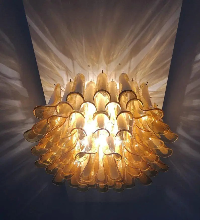 Murano Chandelier – 64 petals – Caramel