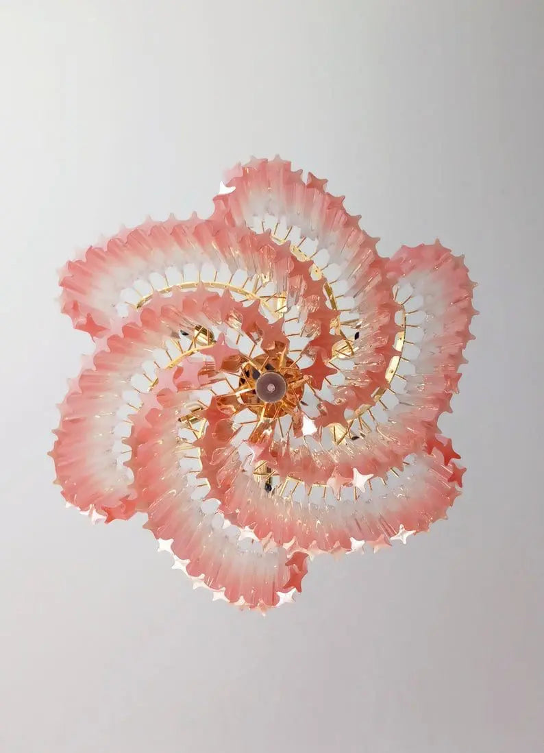 Murano Chandelier – Viennetta -114 prisms – Pink