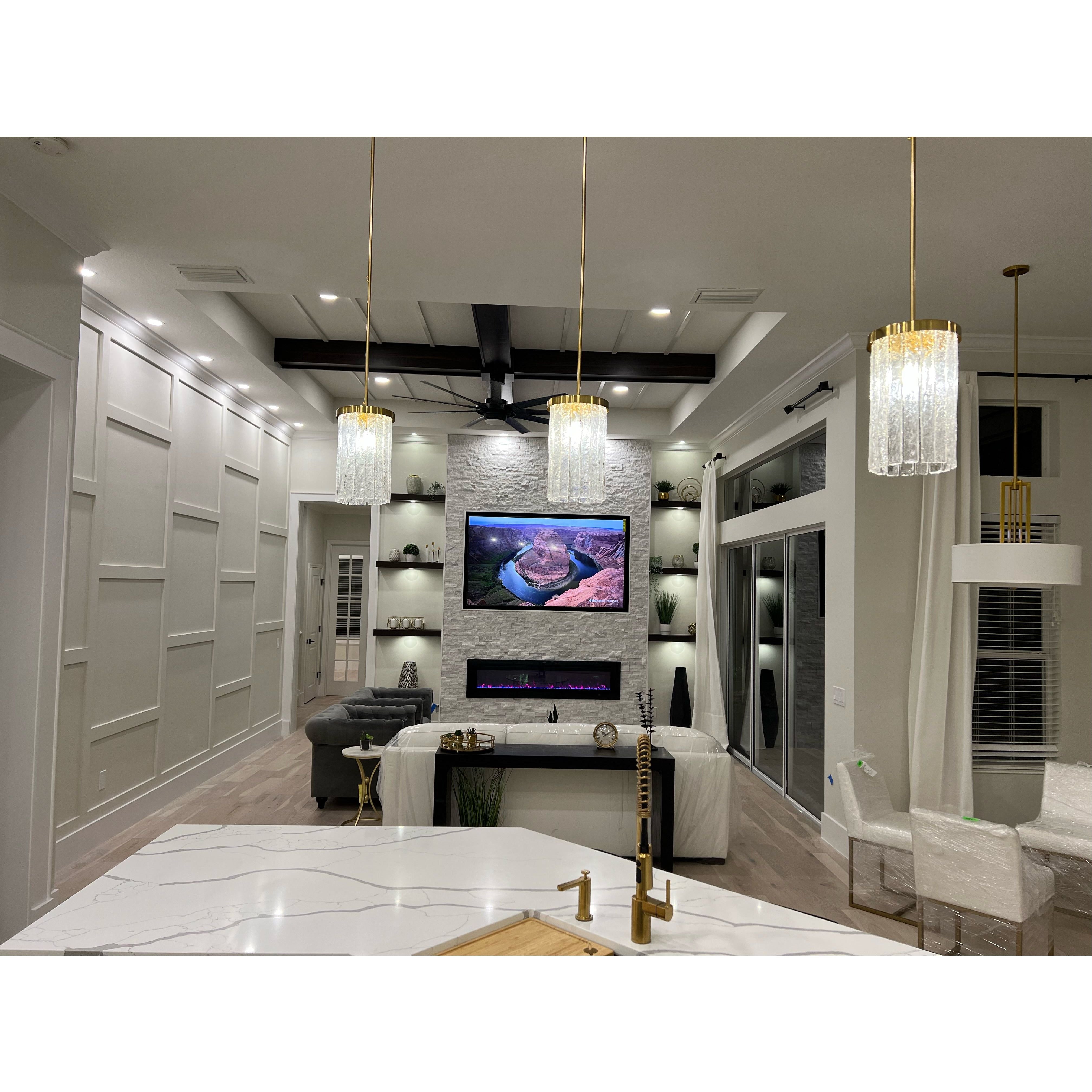 Seline Textured Glass Kitchen Island Pendant Light