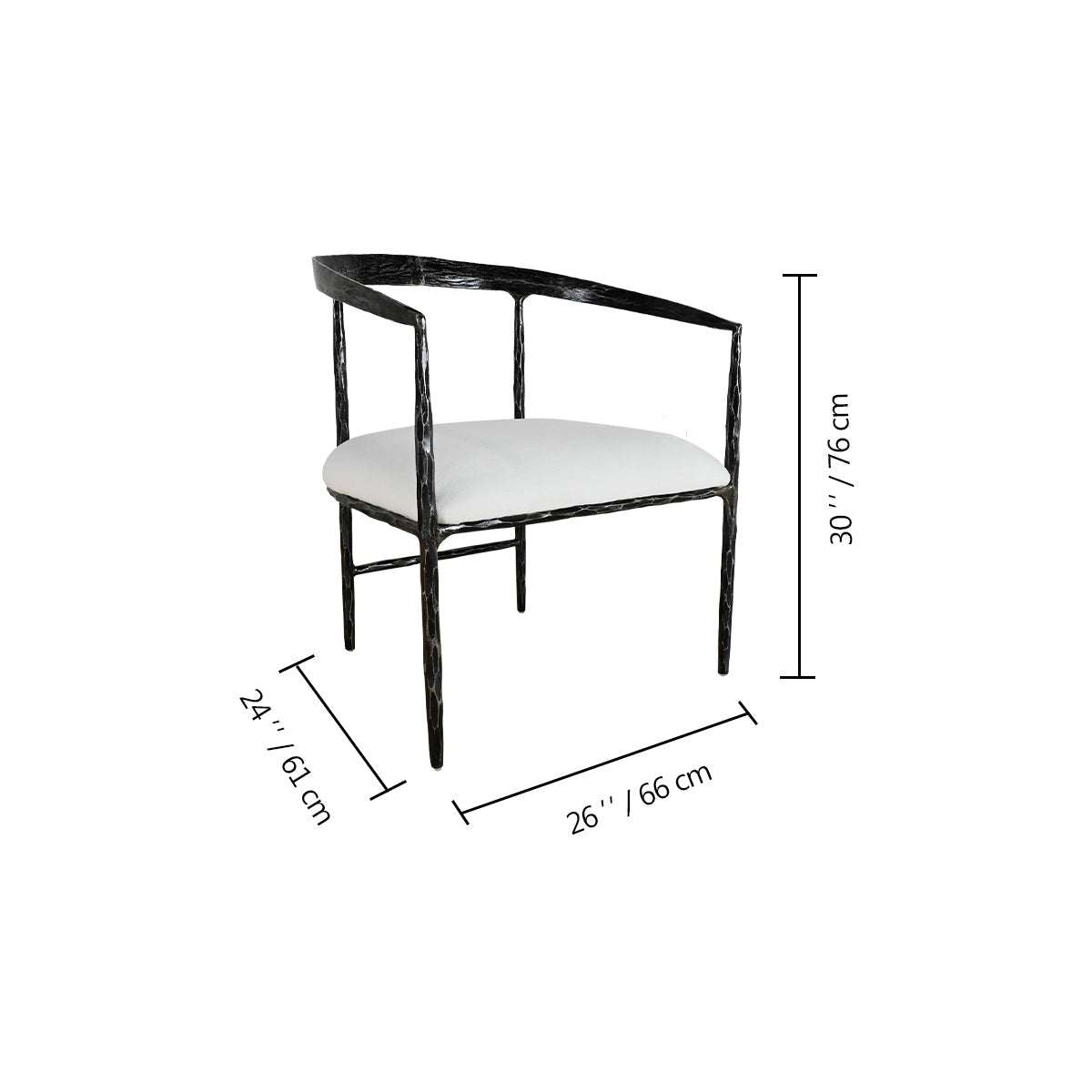 Hand-Forged Metal Curved Chair