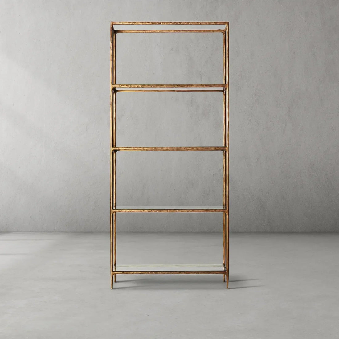 Hand-Forged Metal Glass Shelving