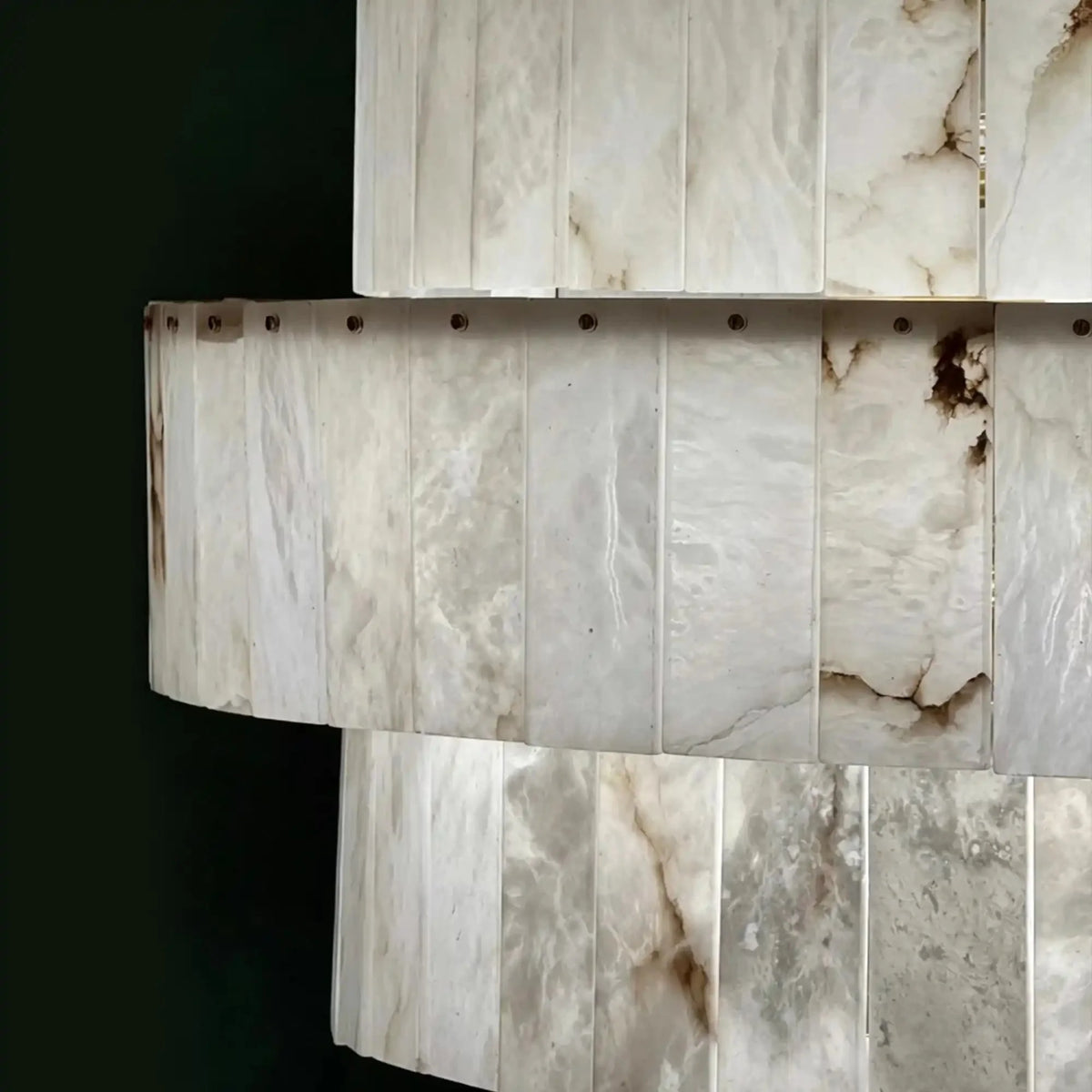 Luxury Sculpted Pyramid-Tier Alabaster Chandelier for High Ceiling