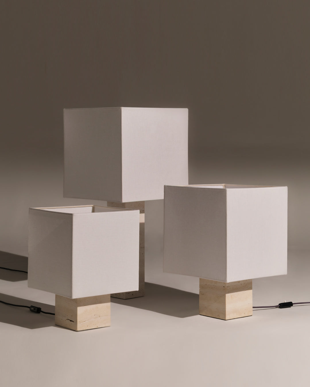 Roma I Travertine Table Lamp, Medium