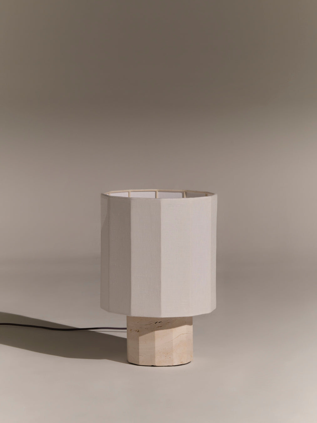 Roma II Travertine Table Lamp, Small