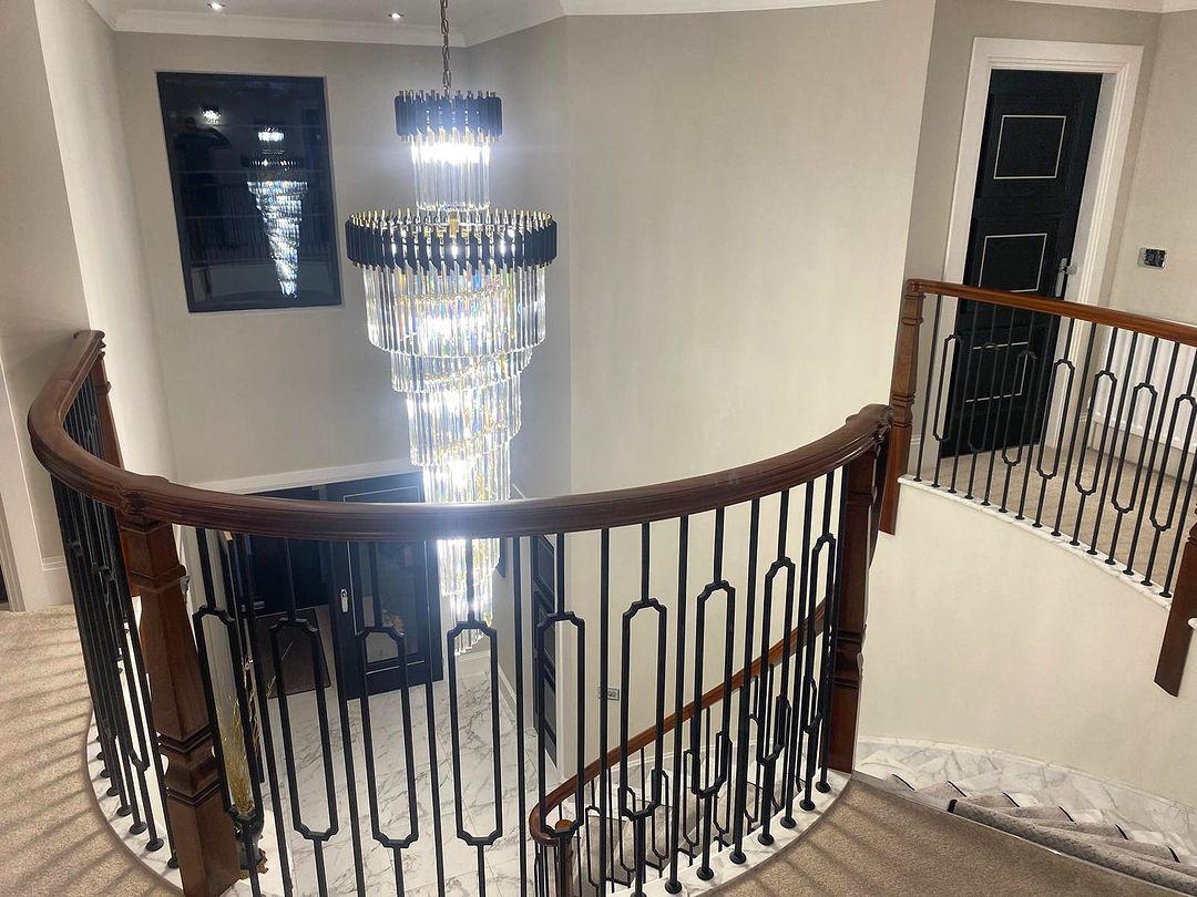 Spiral Crystal Chandelier For Foyer / Staircase