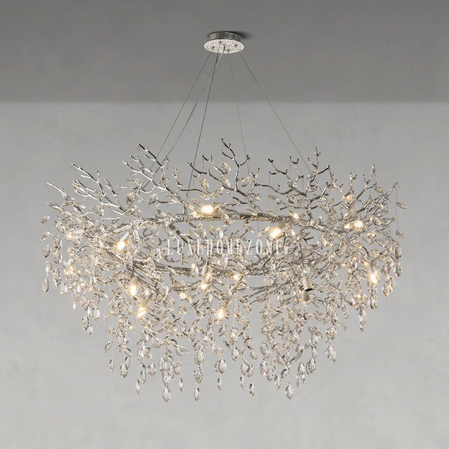 Solara Round Tree Branch Chandelier 48"