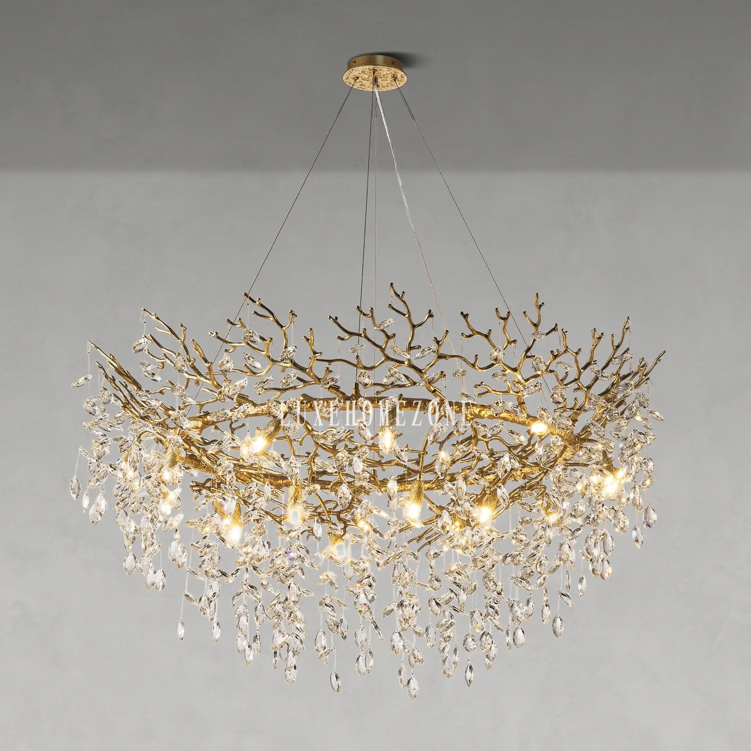 Solara Round Tree Branch Chandelier 48"