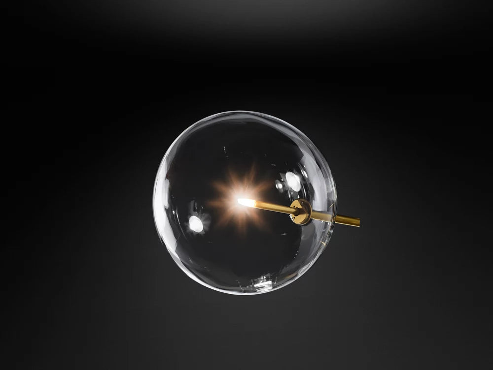 Glass Globe Mobile Six-Arm Chandelier 40"