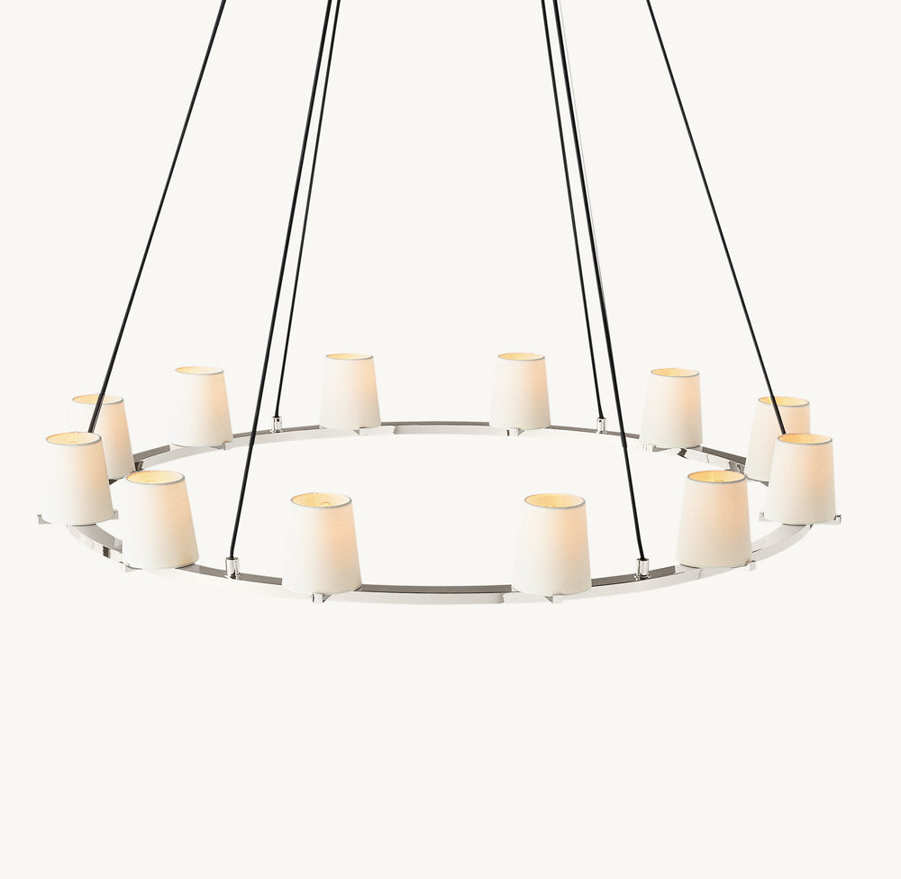 Pauillac Fabric Shade Round Chandelier 48"