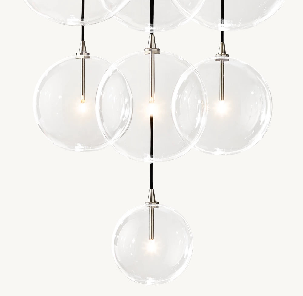 Glass Globe Mobile Cluster Chandelier 28"