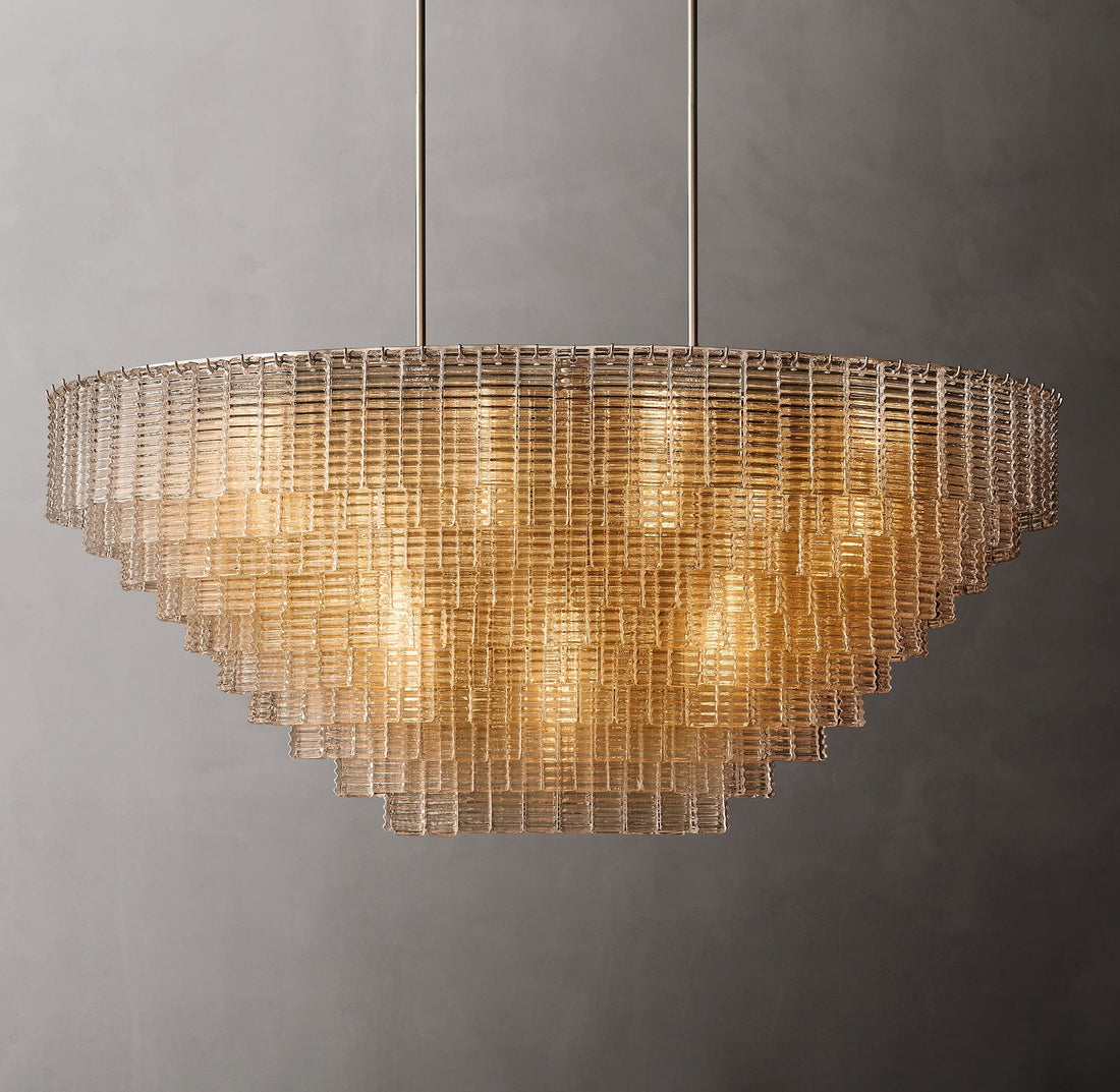 Siren Glass Oval Chandelier 65"