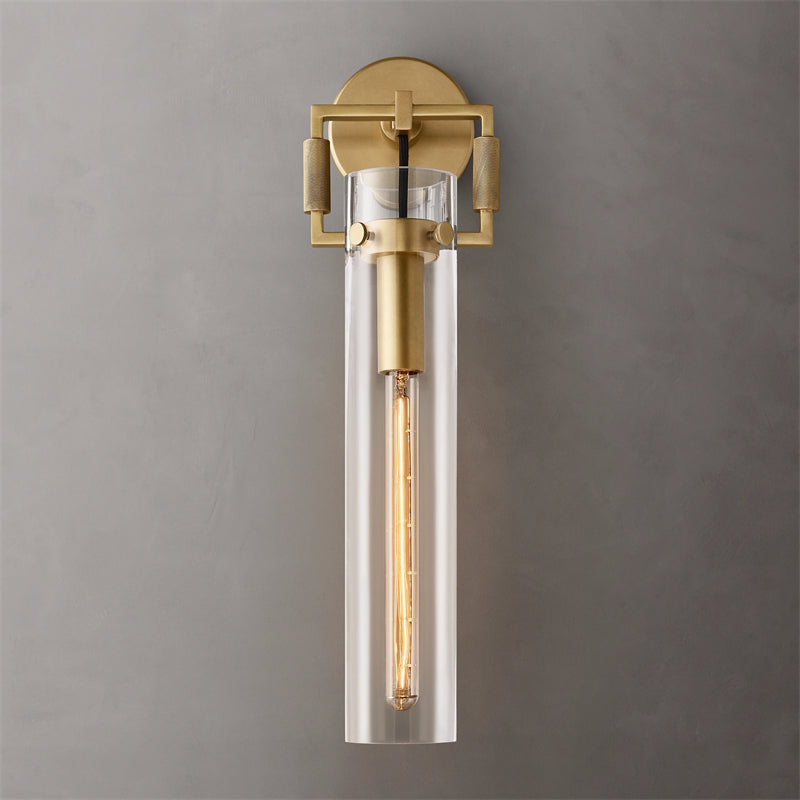 Machinisty Glass Cylindrical Wall Sconce 16"H