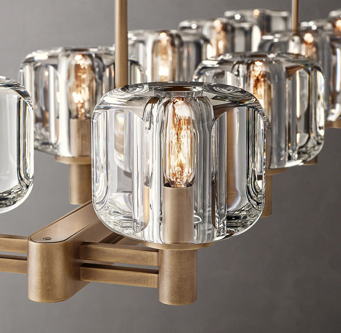 Demarety Double Linear Chandelier 54" for Living Room, Bedroom, Dining Table