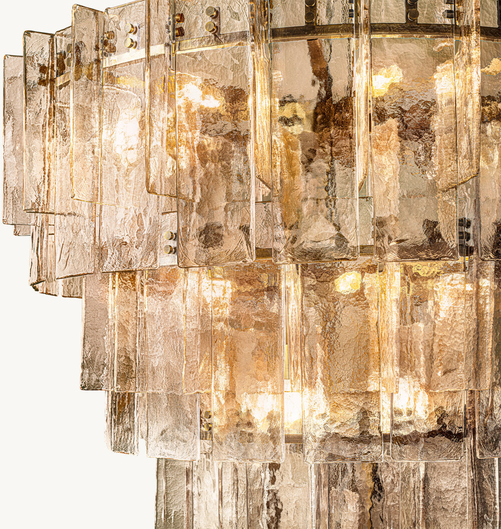 Lattica Smoke Glass Tiered Chandelier 47"